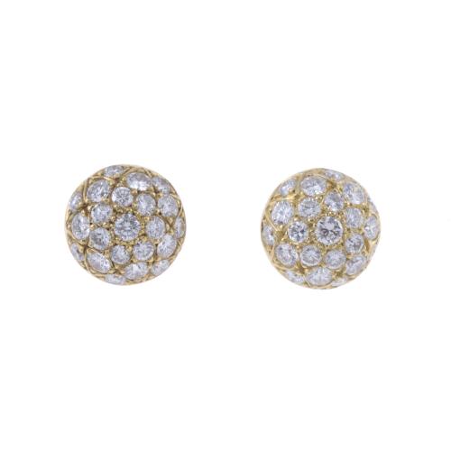 DIAMONDS BUTTON EARRINGS.