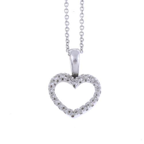 HEART-SHAPED DIAMONDS PENDANT.