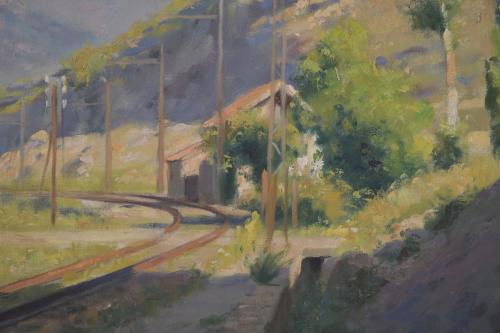 DOMINGO SOLER GILI (1871-1951). "TRAIN TRACKS".