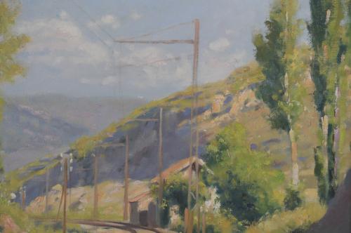 DOMINGO SOLER GILI (1871-1951). "TRAIN TRACKS".