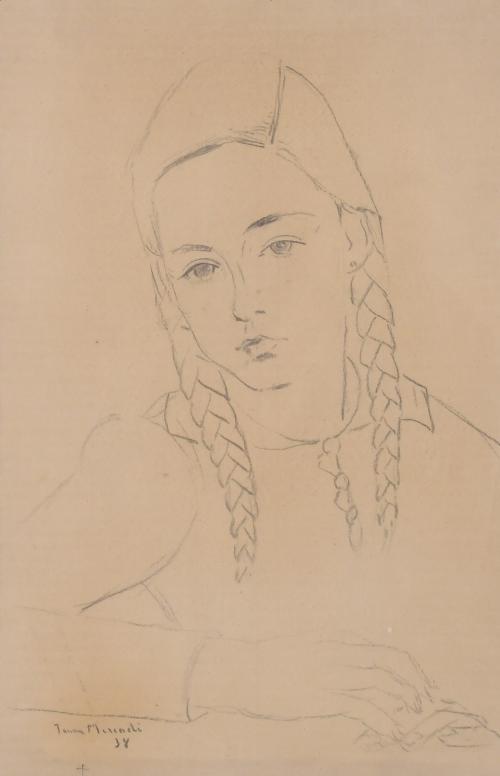 JAUME MERCADÉ I QUERALT (1887-1967). "GIRL WITH PLAITS", 19