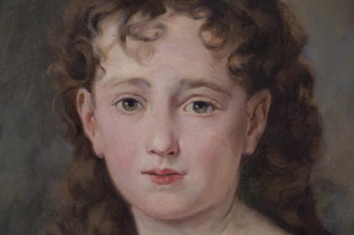 EARLY 20TH CENTURY SPANISH SCHOOL. "PORTRAIT OF A GIRL WITH