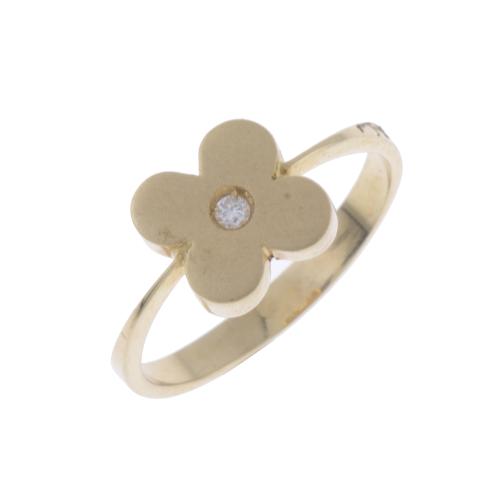 FLORAL RING WITH DIAMOND.