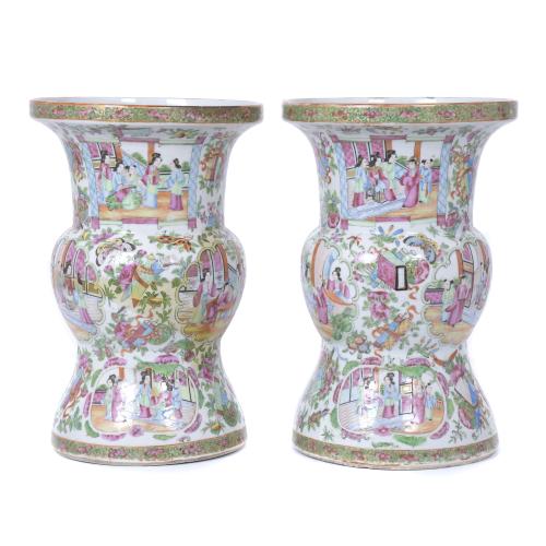 TWO CHINESE PORCELAIN VASES, ROSE FAMILY, 19TH CENTURY.