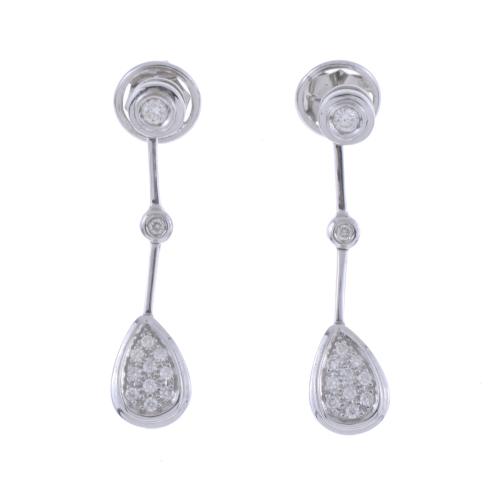 LONG EARRINGS WITH DIAMONDS TEARDROP