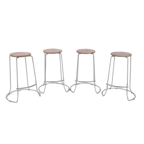 FOUR GERMAN STACKING STOOLS, SECOND HALF OF THE 20TH CENTURY.