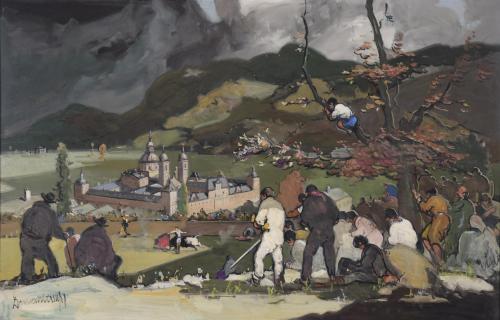 RAFAEL DURANCAMPS (1891-1979). "CAPEA WITH EL ESCORIAL IN T