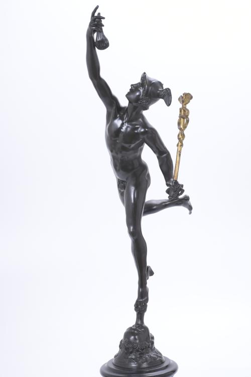 GRAND TOUR, MERCURY BRONZE SCULPTURE, EARLY 19TH CENTURY.