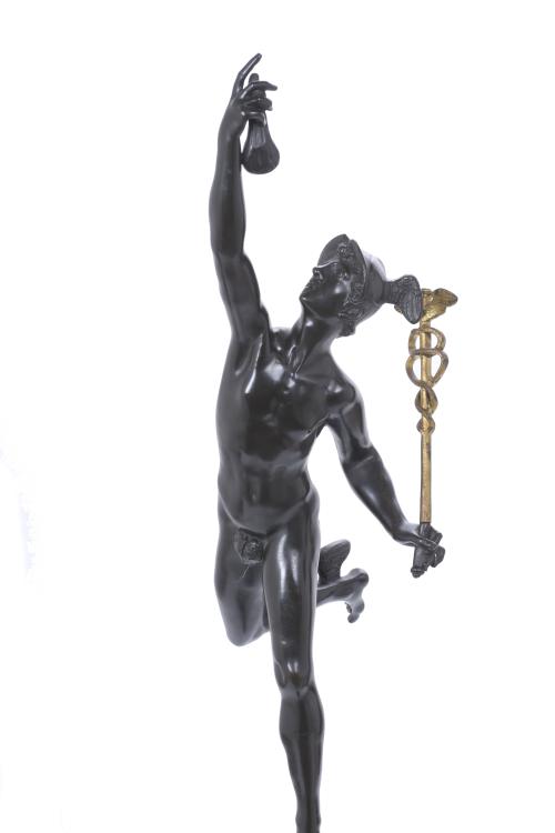 GRAND TOUR, MERCURY BRONZE SCULPTURE, EARLY 19TH CENTURY.