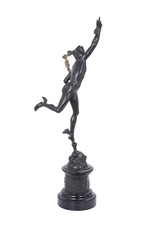 GRAND TOUR, MERCURY BRONZE SCULPTURE, EARLY 19TH CENTURY.