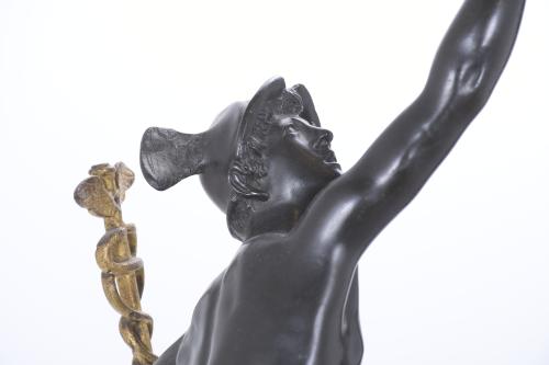 GRAND TOUR, MERCURY BRONZE SCULPTURE, EARLY 19TH CENTURY.