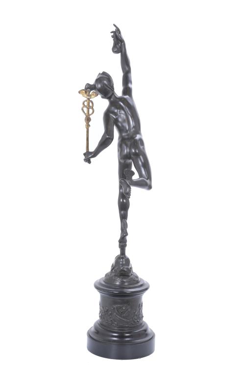 GRAND TOUR, MERCURY BRONZE SCULPTURE, EARLY 19TH CENTURY.