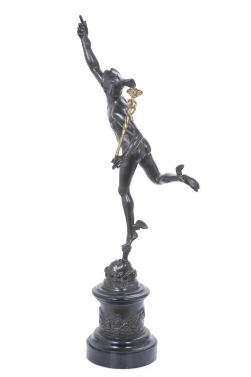 GRAND TOUR, MERCURY BRONZE SCULPTURE, EARLY 19TH CENTURY.