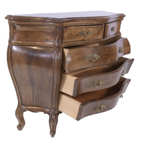 LOUIS XV STYLE BOMBÉ CHEST OF DRAWERS, 20TH CENTURY.