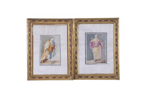 Set of 8 illuminated prints depicting apostles. Early 20th 