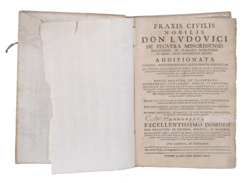 PRAXIS CIVILIS NOBILIS DON LUDOVICI DE PEGUERA. EDIT. RAPHAEL FIGUERO. BARCELONA. 1674.