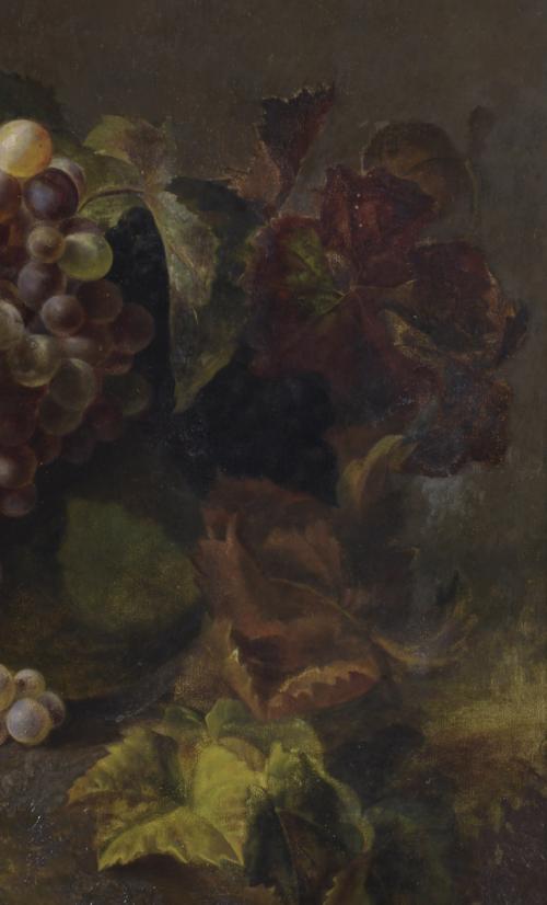 JOSÉ MIRABENT I GATELL (1831-1899) "STILL LIFE WITH GRAPES".