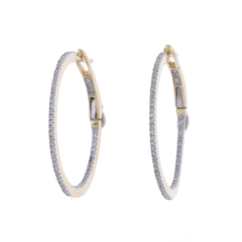 DIAMONDS HOOP EARRINGS.