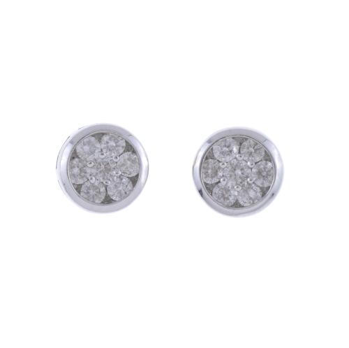 DIAMONDS ROSETTE EARRINGS.