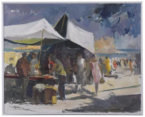 JOSEP MARTÍNEZ LOZANO (1923-2006). "FLEA MARKET ON THE PROM