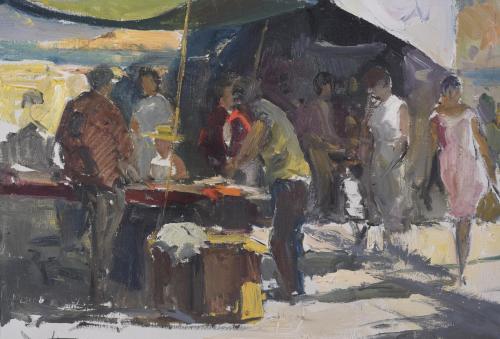 JOSEP MARTÍNEZ LOZANO (1923-2006). "FLEA MARKET ON THE PROM