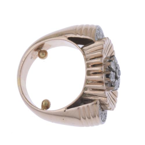 CHEVALIER STYLE RING WITH DIAMONDS.