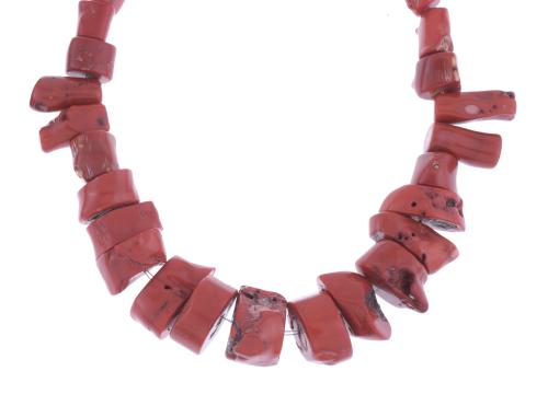 TWO CORAL NECKLACES.