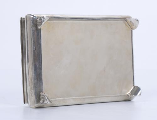 SILVER CIGAR BOX, CIRCA 1950.