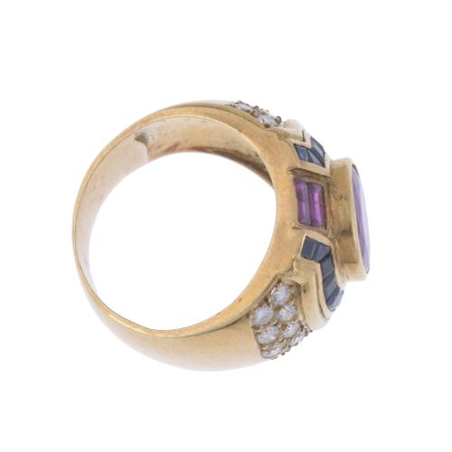 VASAR-LIKE RING WITH GEMSTONES.