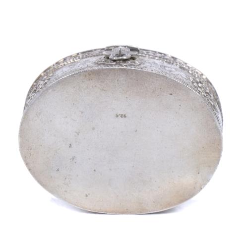 FRENCH EMBOSSED SILVER BOX, CIRCA 1900.