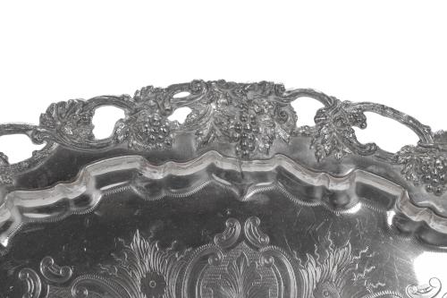 SHEFFIELD. LARGE SILVERY MATEL TRAY, CIRCA 1860