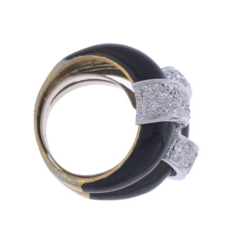 NOUVELLE BAGUE RING WITH ENAMEL.