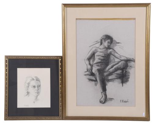 C. LLABRÉS "BOY SLEEPING" and "WOMAN'S PORTRAIT".