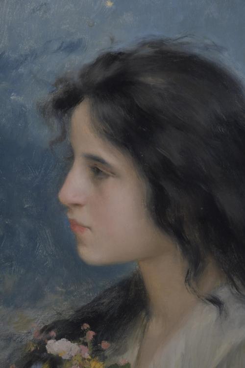 JOAN BRULL VINYOLES (1863-1912) "RETRATO NOCTURNO JOVEN CON