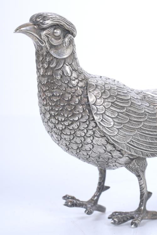 PAIR OF SILVER PHEASANTS, CIRCA 1950.