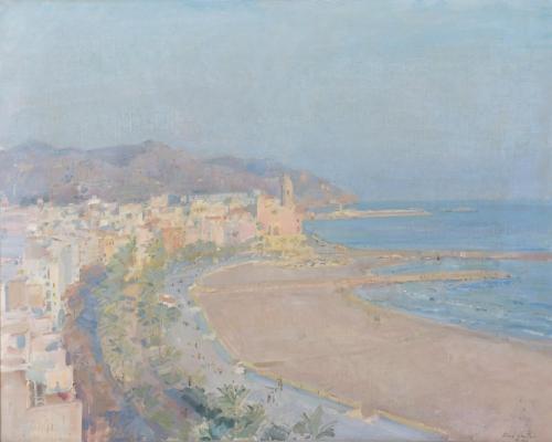 JULIÁN GRAU SANTOS (1937). "VISTA DE SITGES", 1972.