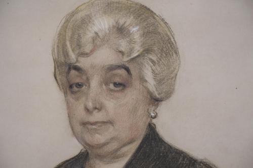 RAMÓN CASAS Y CARBO (1866-1932). "PORTRAT OF A LADY", 1925.