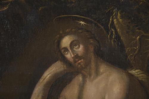 17TH CENTURY SPANISH SCHOOL.  "SAINT JOHN THE BAPTIST".