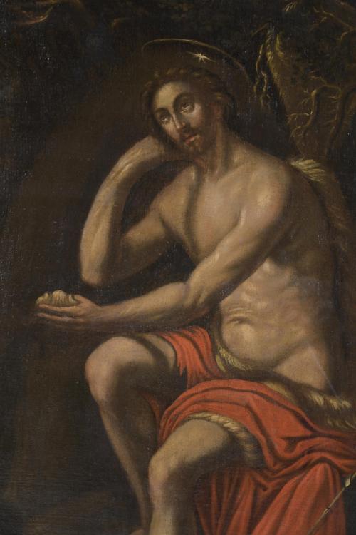 17TH CENTURY SPANISH SCHOOL.  "SAINT JOHN THE BAPTIST".