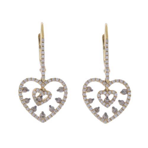 PENDIENTES CORAZONES DE DIAMANTES.