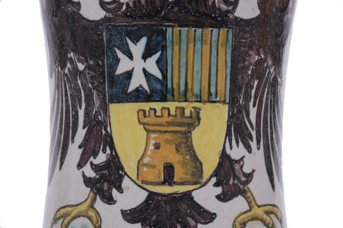 ALBARELO DE CERÁMICA DE TALAVERA, SIGLO XVII.