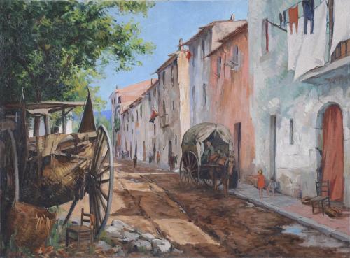 JOSEP VENTOSA DOMÈNECH (1897-1982). "CALLE DE UN PUEBLO DE MALLORCA", 1936.