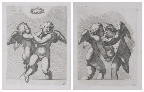 CARLO CESIO (1622-1682). "AMORCILLOS PELEANDO", Edición posterior, siglo XIX-XX.