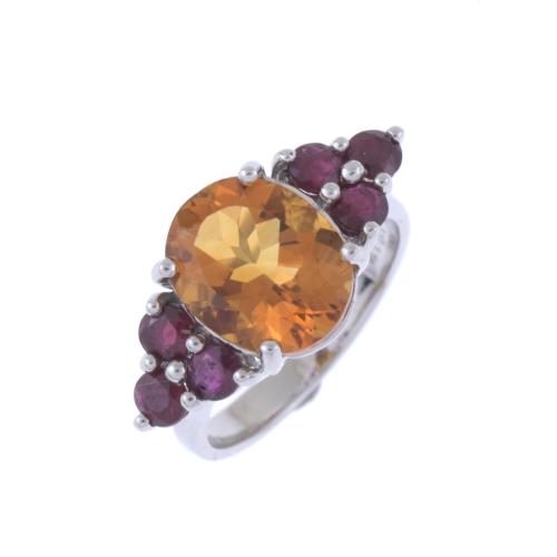 CITRINES AND RUBIES RING