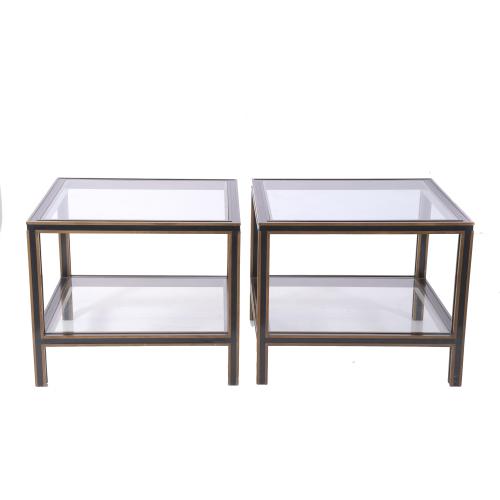 PAIR OF SIDE TABLES AFTER MODELS BY WILLY RIZZO (1928 - 2013), CIRCA 1970. 