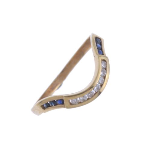 RING WITH DIAMONDS AND SAPPHIRES