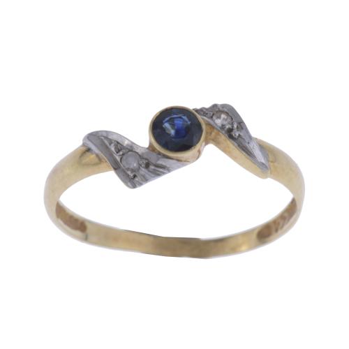 RING WITH CENTRAL SAPPHIRE AND DIAMONDS