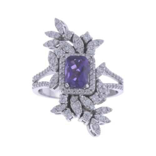 AMETHYST AND ZIRCONS RING