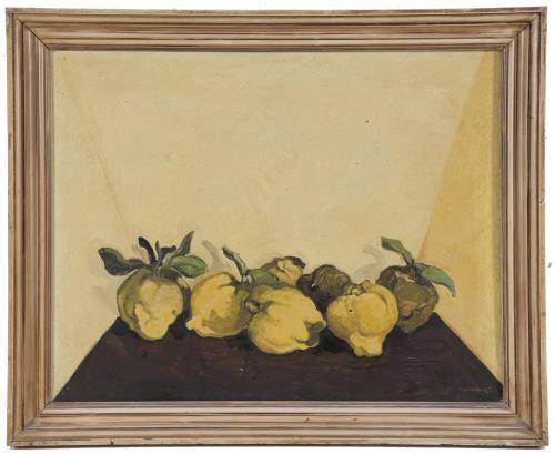 JOAQUÍN ILUNDÁIN SOLANO (1945).  "STILL LIFE WITH QUINCES".