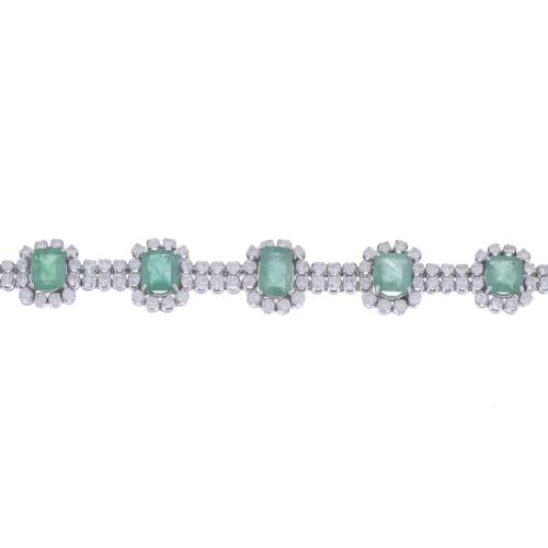 PULSERA CON ESMERALDAS ORLADAS DE DIAMANTES